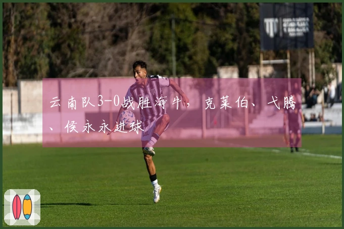 云南队3-0战胜海牛，克莱伯、弋腾、侯永永进球